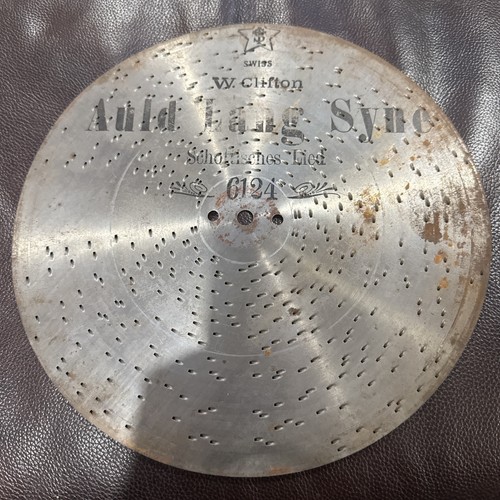 Antique music box tin - antique, disc