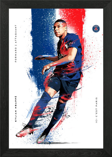 Mbappe home kit - 2024, framed