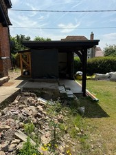 Handmade Wooden Garden Structure/Summer House With Wiring And Misters Plumbed In