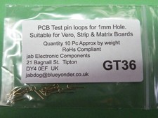 10 Pc  PCB Test Pin Loops for 1mm Holes Vero Board Strip & Matrix Board 3g GT36