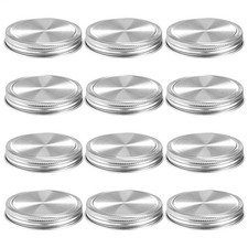 12pcs Leak Proof Stainless Steel Canning Jar Lids for Mason Food Grade Reusable
