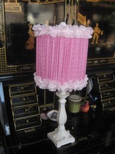 Cottage Style White Lamp Pink