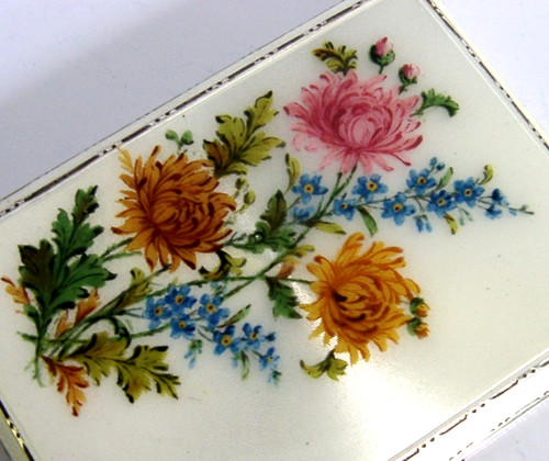 Sterling silver enamel hand - silver,