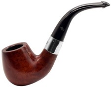 Peterson Deluxe Classic Terracotta Finish Silver Mount Bent Brandy Pipe (68-A)