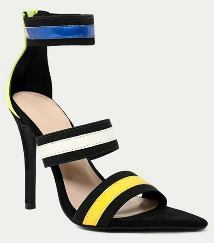 Neon yellow blue colourblock - yellow,