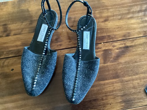 Jimmy choo flat black glitter - choo,