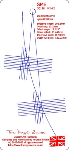 Cartridge arc protractor for - protractor,
