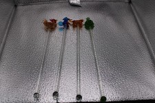 set of 4 hand blown glass