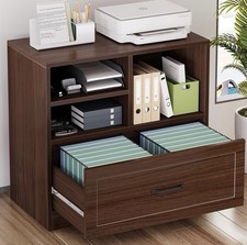 Walnut Wooden Filing Cabinet