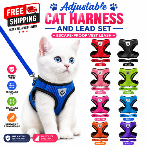 Adjustable cat harness and - adjustable,