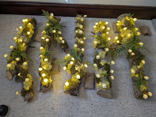 Large mushroom log lights - 5,
