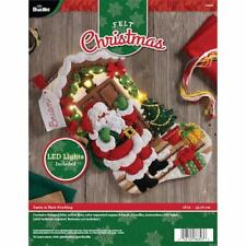 Bucilla 18" Felt Christmas Stocking Kit - Santa Is Here with LED Lights