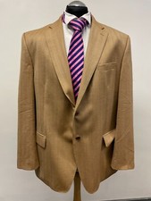 ERMENEGIDO ZEGNA MENS SUIT JACKET/BLAZER PURE WOOL GOLD SIZE 48L BNWOT 0424