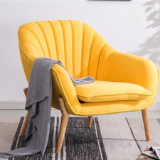 Scalloped Back Armchair Yellow