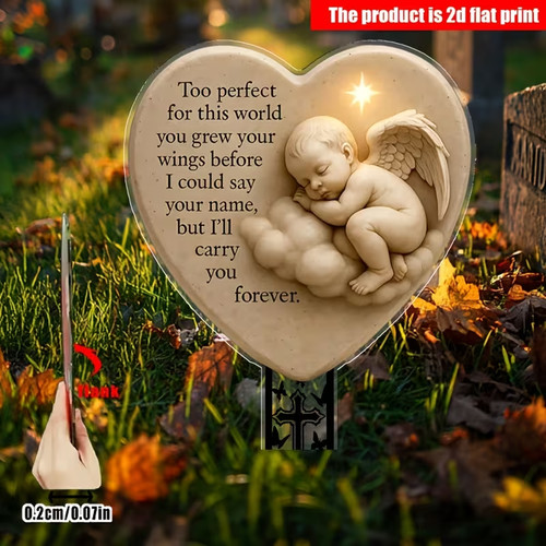 Acrylic flat baby memorial - acrylic,