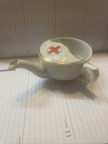 Antique red cross porcelain - cross,