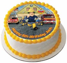 Fireman sam cake topper edible - fireman,