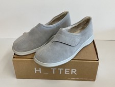 HOTTER Grey Wrap Suede Leather Comfort Slipper Flat Shoes UK 8 EU42 NEW BOXED