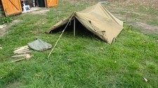 Vintage Brown Canvas WW2 British Army Issue type 2 Man Bivouac Tent Bivi  Canvas