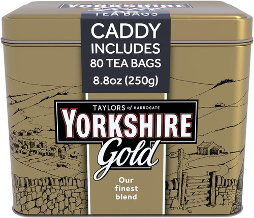 Yorkshire gold tea caddy - gold, 80
