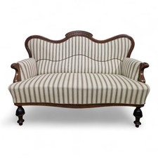 Antique carved Victorian arch wingback 2 seater sofa settee