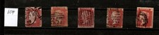 1858 stamps red - 1d,