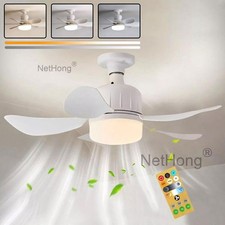 40W LED Modern Ceiling Fan with Light Dimmable E27 Bedroom Living Room Fan Lamp~