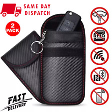 2x Car Key Signal Blocker Faraday Pouch Case - Fob Keyless RFID Blocking Cage