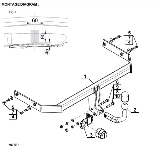 Swan neck tow bar for - swan,