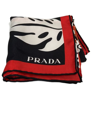 Prada silk scarf black - prada,