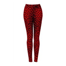 LADIES WOMENS RED LEOPARD