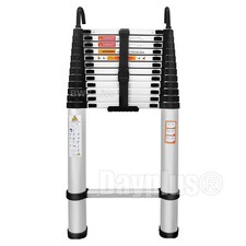 5m/16.4ft Telescopic Extension Ladder Extendable Collapsible Step Ladders & Hook