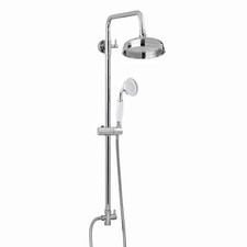 Dual Rigid Riser Kit  Carre Overhead Shower Head Chrome Solid Brass ENKI RG018