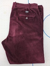 M&S Mens Chunky Cords Burgundy Wine Blue Harbour Jumbo Corduroy Trousers W38 L31