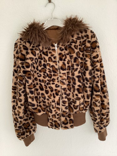 Faux fur leopard bomber - faux,