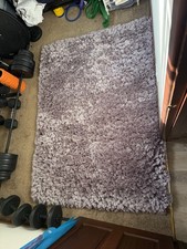 Frosted Violet Shaggy Rug Modern Living Room Medium Size, 70in x 50in