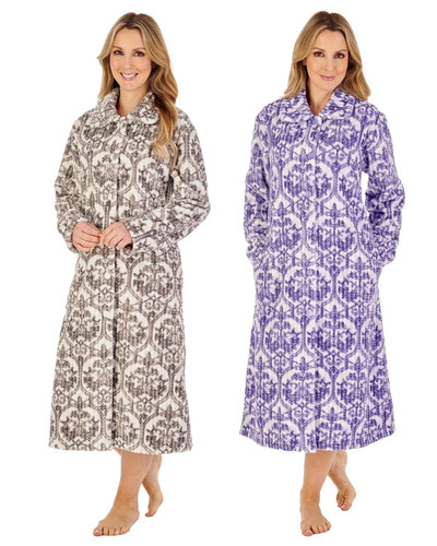 Slenderella waffle fleece robe - waffle,