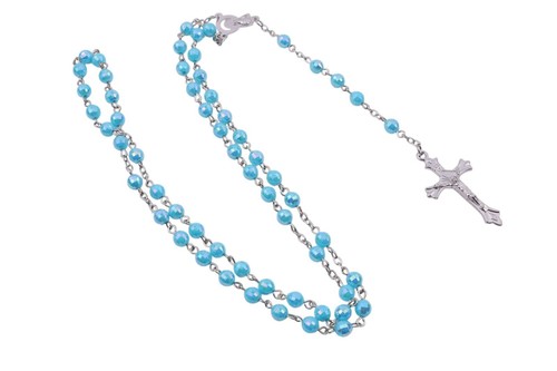 Rosary bead necklace with - bead,