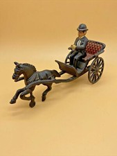 Antique & Rare Oster Toys Cast Iron Smart Man In A Horse Drawn Buggy Made In USA