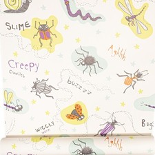 Kids Bug Insect Wallpaper Lime