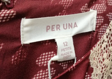 Per Una Women's Maxi Dress Dark Red Mix Pixelated Flower Print Pockets New F1