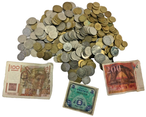 Franc coins bank notes vintage - franc,