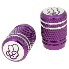 Purple Valve Caps Set with Peace Hand Design - Universal for Moped & Quad Valve