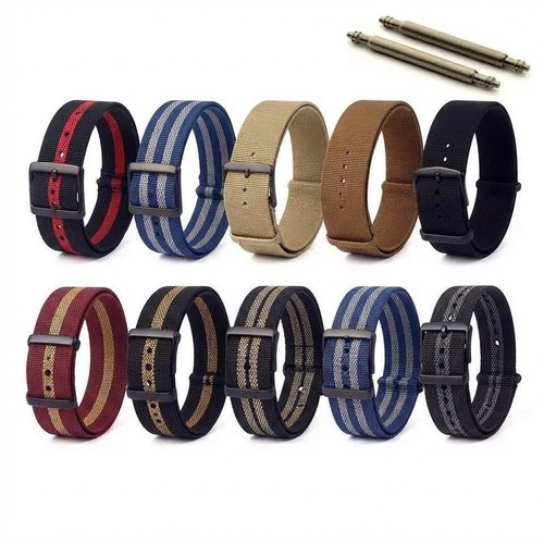 Ribbed nylon nato watch strap - watch,