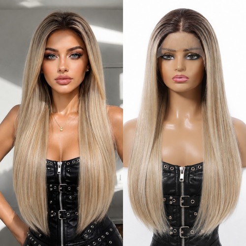 Long straight highlight blonde - long,