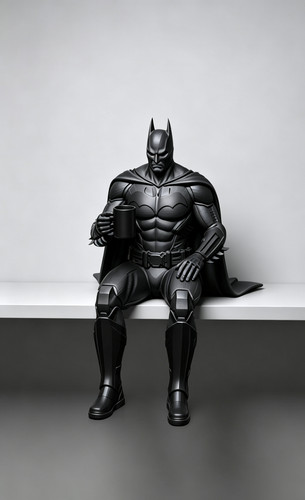 Coffee drinking batman shelf - coffee,
