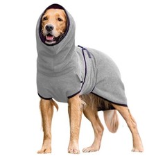 *Pet Dog Winter Warm Plain Wrap Towelling Drying Robe Dressing Gown Coat Clothes