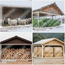 Insulated 6x10 ft Chicken Coop Cover Winter Waterproof with Metal Eyelets