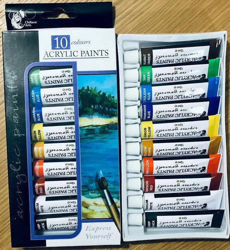 Acrylic paints assorted - acrylic,