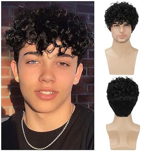 Synthetic men curly afro - curly,